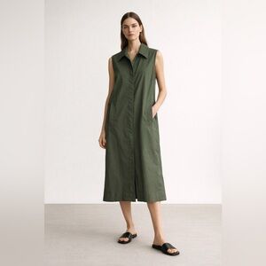 COS Olive Green Sleeveless Shirt Dress size 12